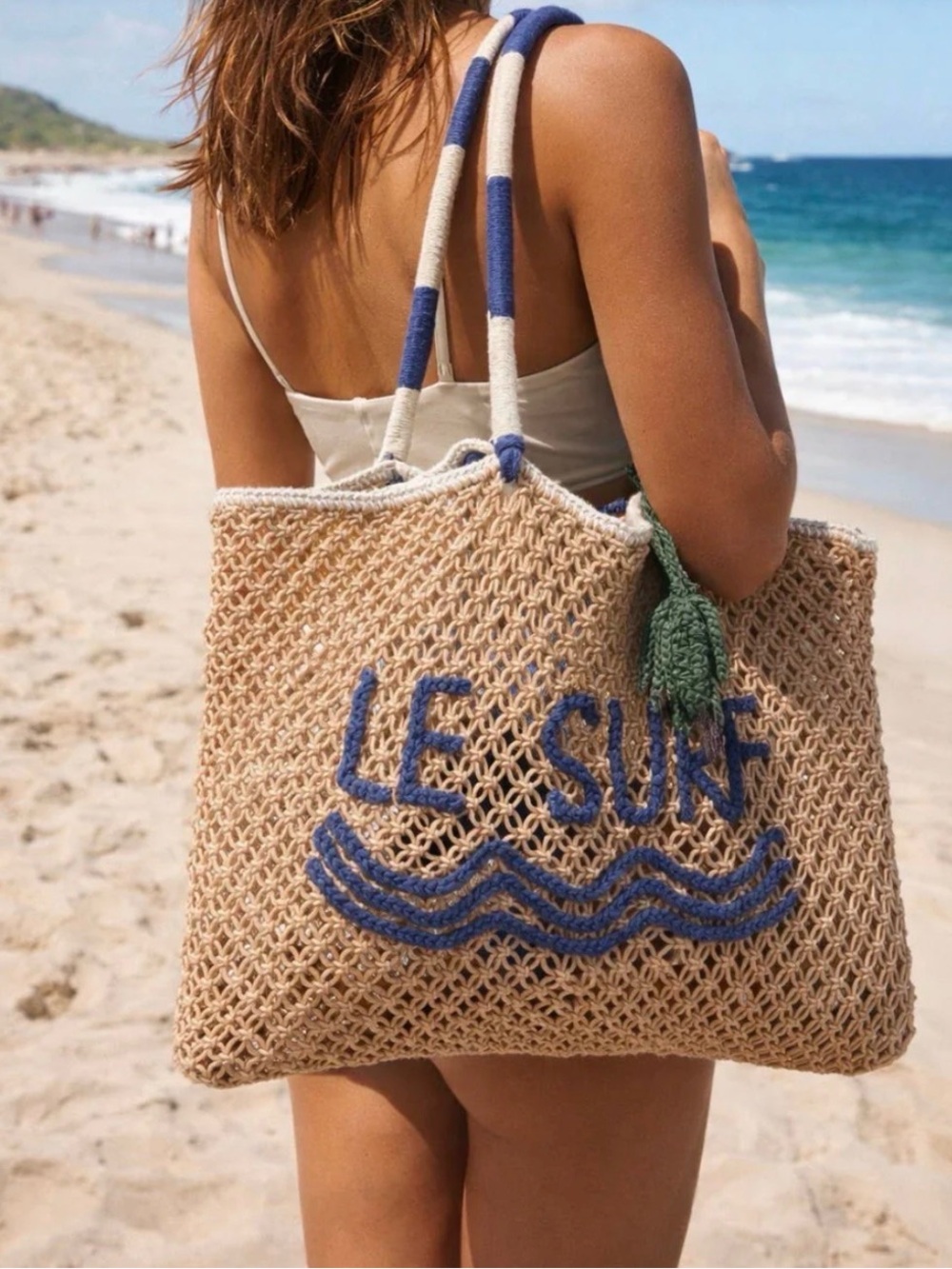 🆕Bnwt Le Surf Macrame Tote